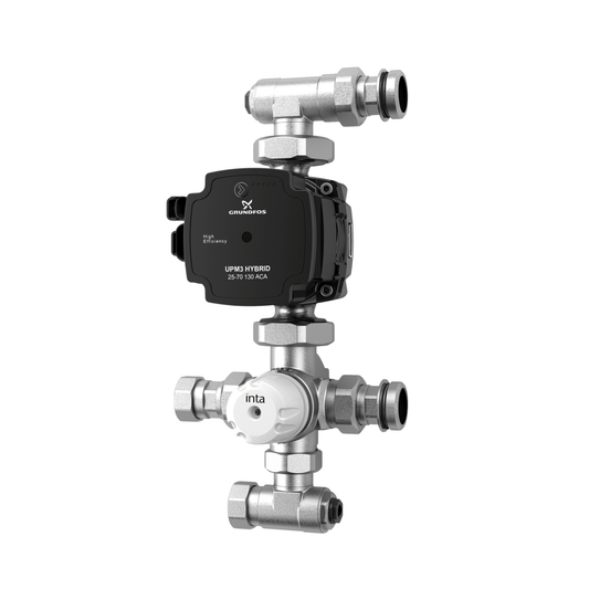 Inta Underfloor Heating Pump Mixer Set - Nickel Plated - UFHPSETNK