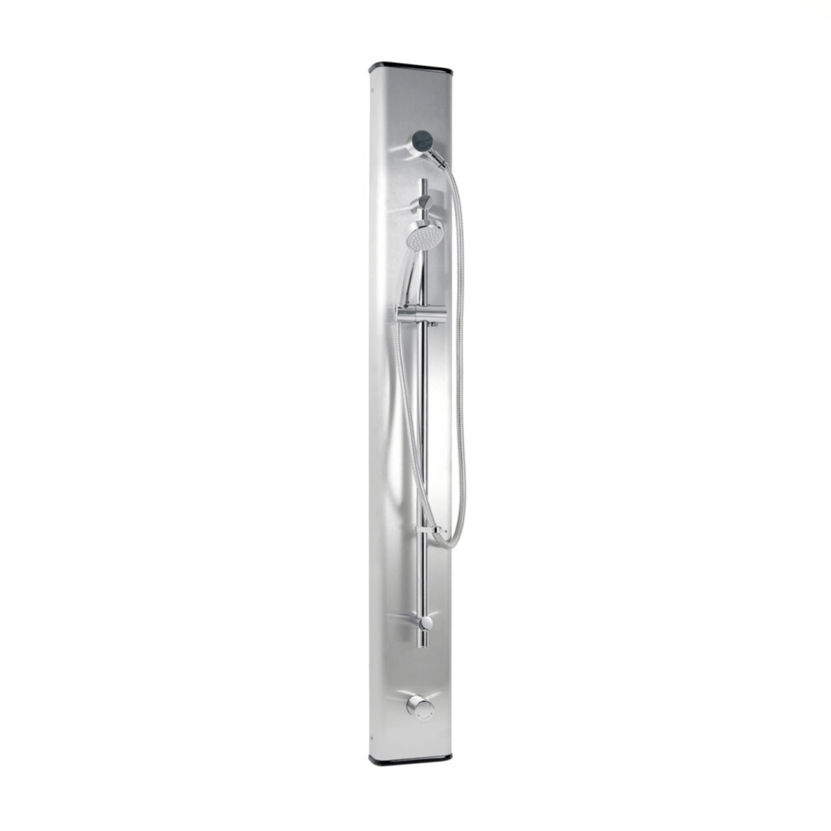 Inta Wall-Mounted Thermostatic Shower Panel with Riser Rail, Handset & Hose - Stainless Steel - Chrome Finish - SP9301CP