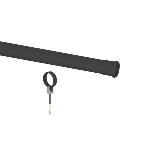 Navien Plume Extension with Wall Bracket - 60mm - 1000mm - Black - GXXX002210
