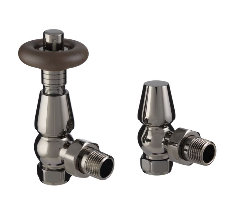 Vitow Chelsea TRV & Lockshield Set - Angled - Black Nickel