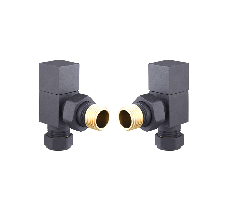Vitow Modern Square Manual Valves (Pair) - Angled - Anthracite