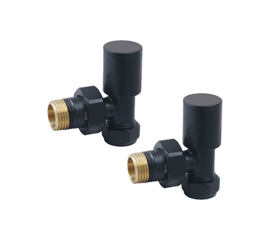 Vitow Modern Round Manual Valves (Pair) - Angled - Black