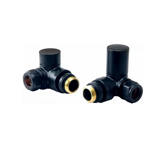 Vitow Modern Round Manual Valves (Pair) - Corner - Black