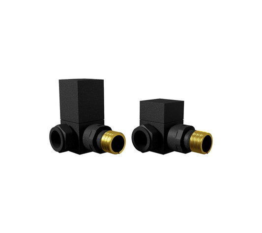 Vitow Modern Square Manual Valves (Pair) - Corner - Black