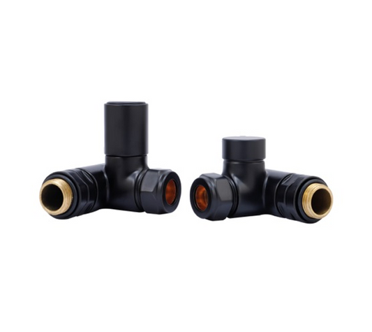 Vitow Modern Round Dual Fuel Manual Valves - Corner - Black