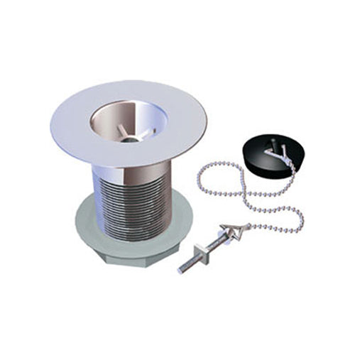 Vitow Sink Waste Slotted with Black Poly Plug - 1 1/2" 