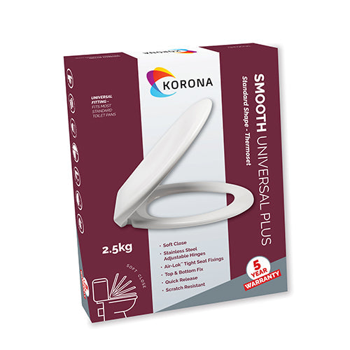 Korona Smooth Universal Plus Soft Close Toilet Seat with Air-Lok