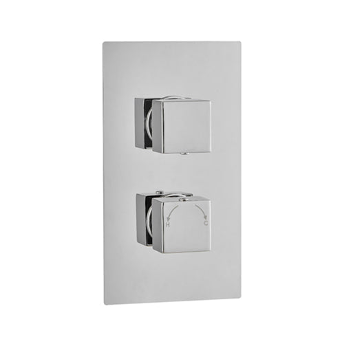 Vitow Torrent T2 Concealed Dual Thermostatic Shower Valve Square Handle - 1 Outlet - WRAS Approved