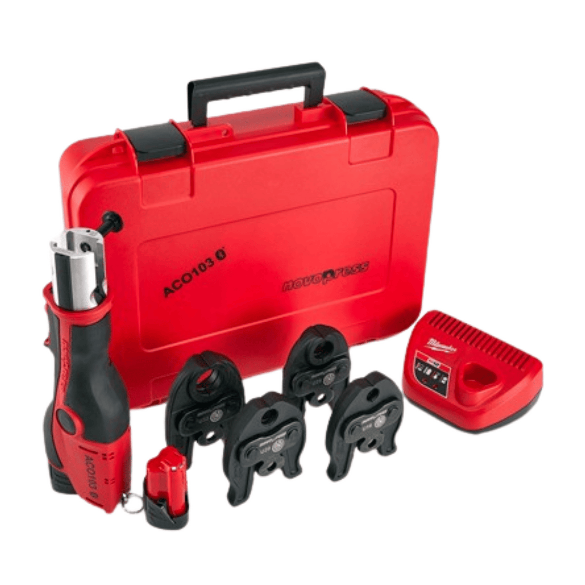 Novopress ACO103 - M-Profile Bundle - ACO103 Tool, 2x Batteries, Charger, 15mm-35mm Jaws & Case - 4861180-50 M-Profile Bundle