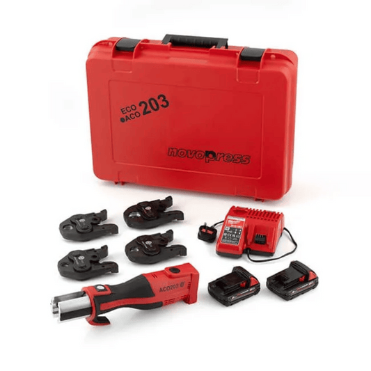 Novopress ACO203 - M-Profile Bundle - ACO203 Tool, 2x Batteries, Charger, 15mm-35mm Jaws & Case - 4715480-50 M-Profile Bundle