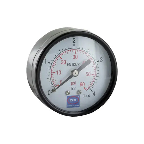 Officine Rigamonti 0240 Series Pressure Gauge - Back Connection - 0-6 Bar - 1/4" MBSP - 0240.000