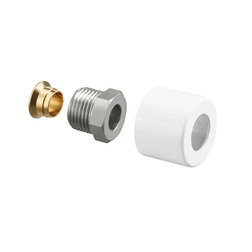 Oventrop Compression Fitting Set for Exclusive Radiator Valves E - G 1/2 M x 15mm - White Powder Coated 1169193