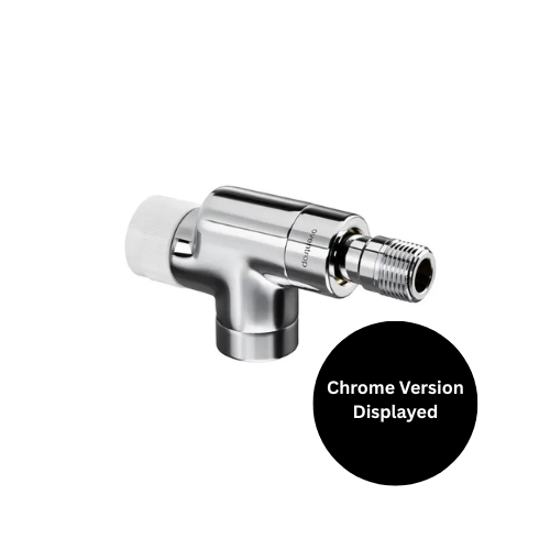 Oventrop Reverse Angle Pattern Series E Thermostatic Radiator Valve - Powder Coated White - DN15 - 1163252