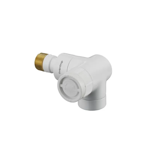 Oventrop Double Angle Pattern Right Series E Thermostatic Radiator Valve - Powder Coated White - DN15 - 1163463