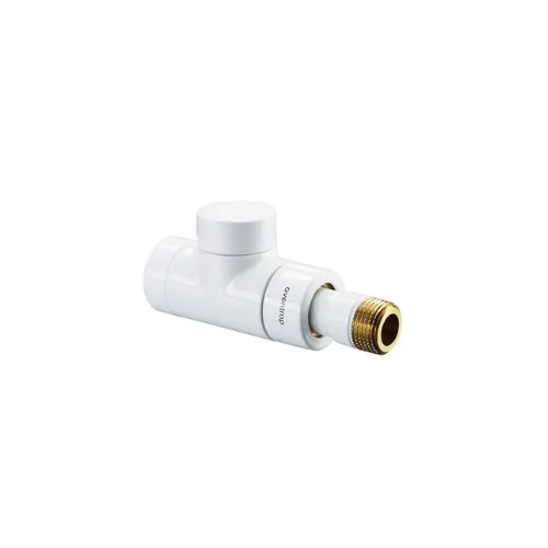 Oventrop Straight Pattern Combi E Lockshield Valve - Powder Coated White - DN15 - 1167052