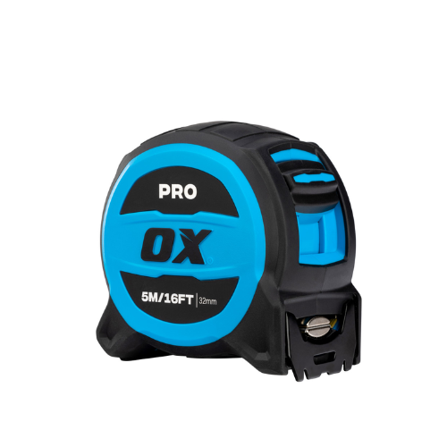 OX Pro 5m/16ft Tuff Blade Tape Measure - Magnetic Dual Hook & 32mm Wide Blade - OX-P506405