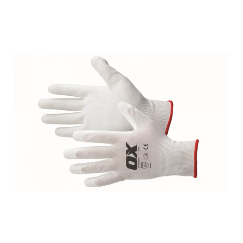 OX PU Flex Decorators Glove (White) - Size 10 (XL) - OX-S484510