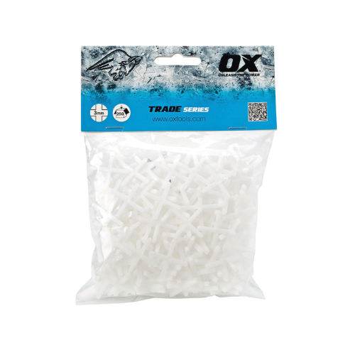 OX Trade Cross Shaped Tile Spacers (250 pcs) - 3mm - OX-T160903