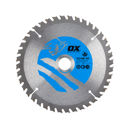 OX Wood Cutting Thin Kerf Circular Saw Blade 160/20mm, 40 Teeth ATB - OX-TCTW-TF-1602040