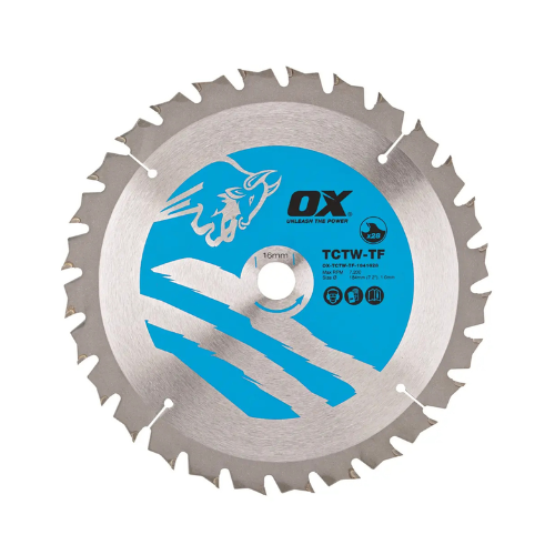 OX Wood Cutting Thin Kerf Circular Saw Blade 184/16mm, 28 Teeth ATB - OX-TCTW-TF-1841628