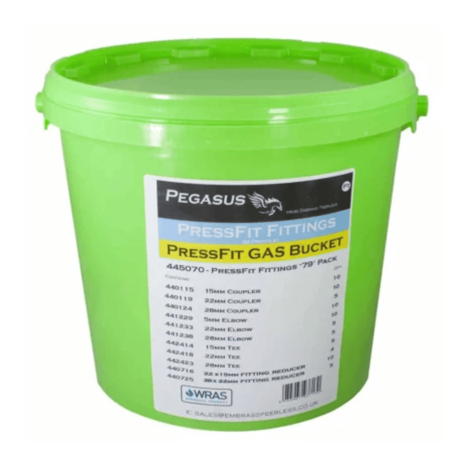 Pegasus PressFit Fittings Bucket with Street Elbows - M-Profile - Water - 100 Pieces - 435079