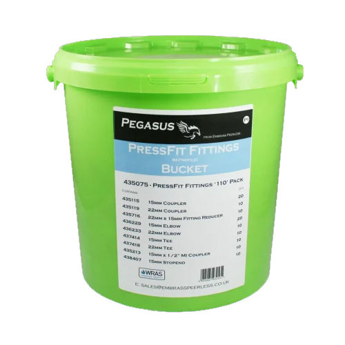 Pegasus PressFit (Water) Fittings Bucket with Street Elbows - 100 Pieces