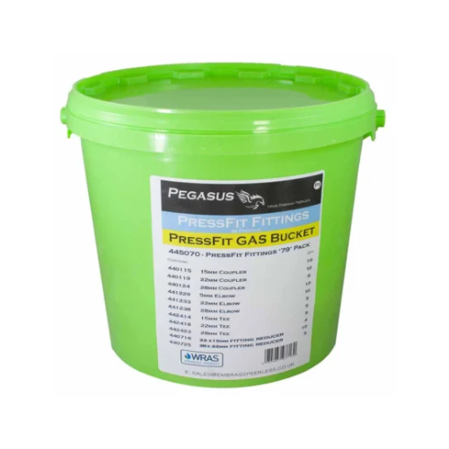 Pegasus PressFit (Gas) Fittings Bucket - 79 Pieces