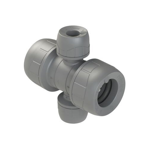 PolyPlumb Enhanced Manifold - 2 Port (Socket/Socket) Double Sided - 22mm x 10mm - Grey - PB2822