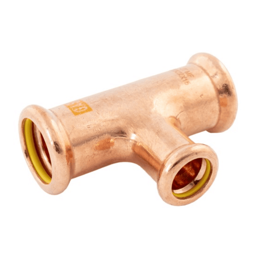 Copper Gas - M-Profile - Press Fit - Branch Reducing Tee - 54mm x 54mm x 42mm