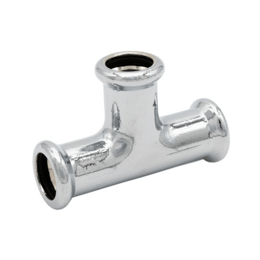 Chrome Copper Water - M-Profile - Press Fit - Equal Tee - 22mm