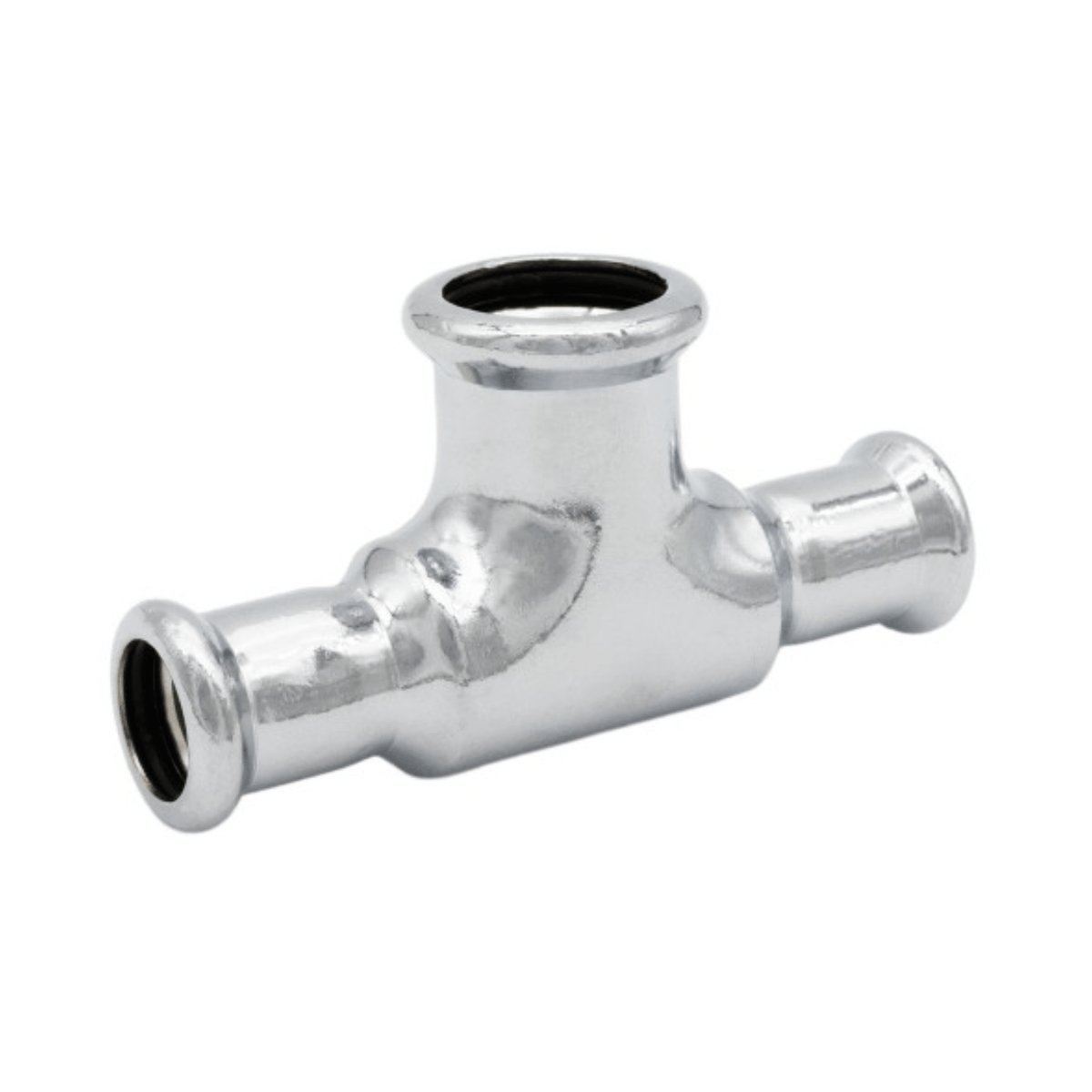 Chrome Copper Water - M-Profile - Press Fit - Both Ends Reducing Tee - 15mm x 15mm x 22mm