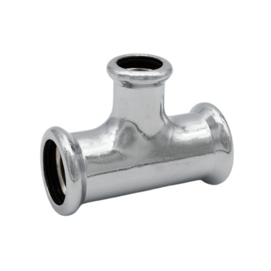Chrome Copper Water - M-Profile - Press Fit - Branch Reducing Tee - 22mm x 22mm x 15mm