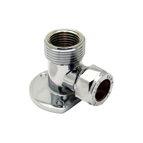 Shower Wallplate Elbow - 15mm x 3/4" - Chrome Plated