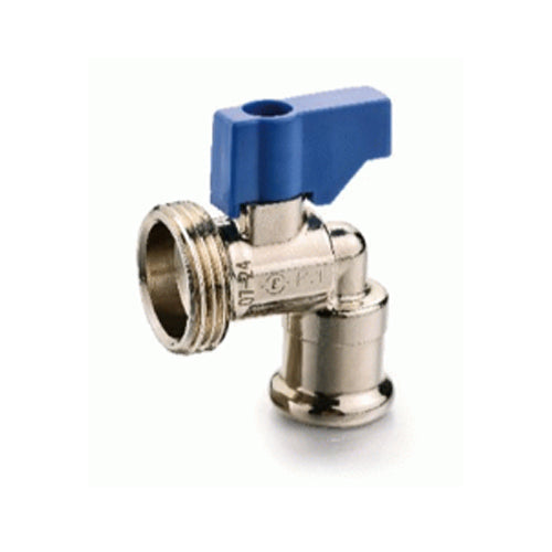 Press-Tite Angled Appliance Valve - M Profile - Water - 15mm x 3/4"