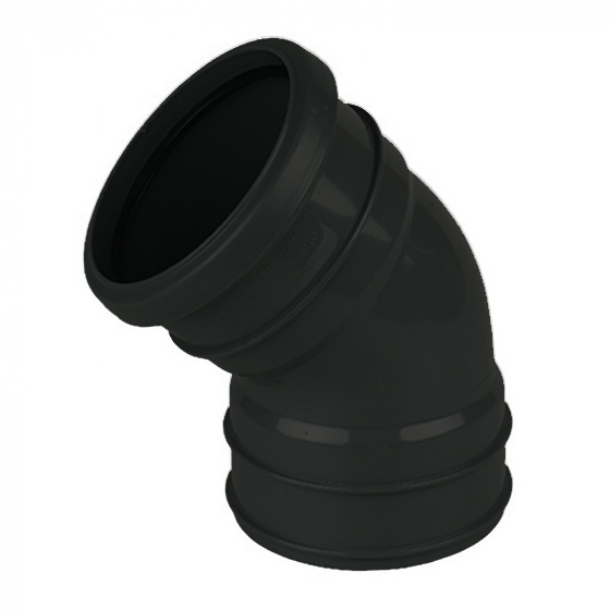 FloPlast 110mm Solvent Weld Soil - Offset Bend Top - Black - SS440B