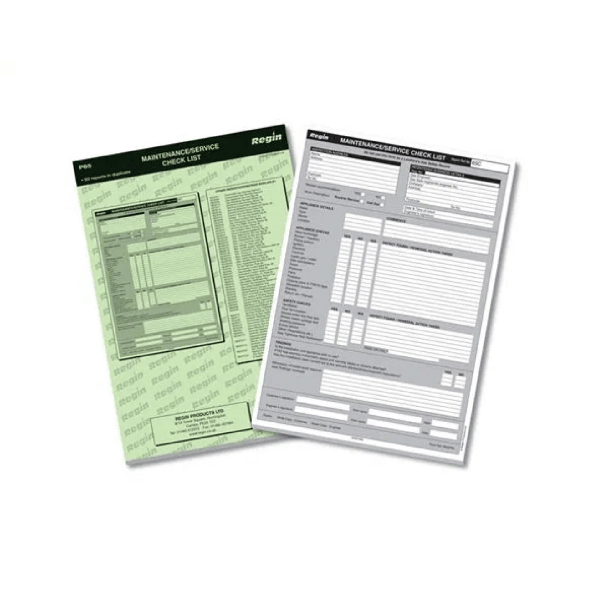 Regin Maintenance Check List Pad - REGP65