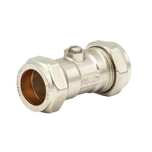 RWC Nickel Finish Isolating Ball Valve - 22mm - BVAL201004