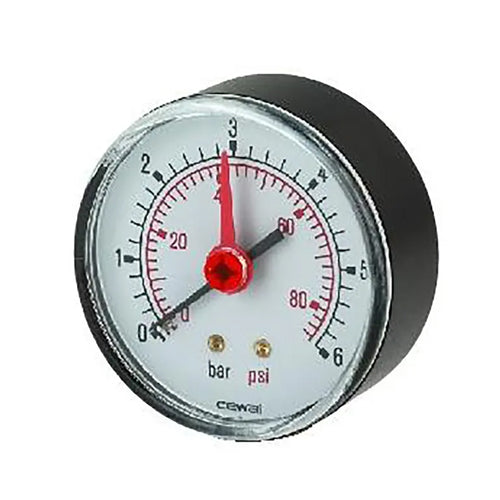 Reliance 50mm Dial Pressure Gauge 0-16 Bar - 1/4" MBSP Back Inlet - GAGE250006