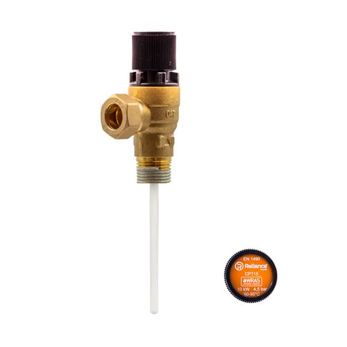 RWC CPT15 Pressure & Temperature Relief Valve - 4.5 Bar - 1/2" MBSP x 15mm - PTEM540015