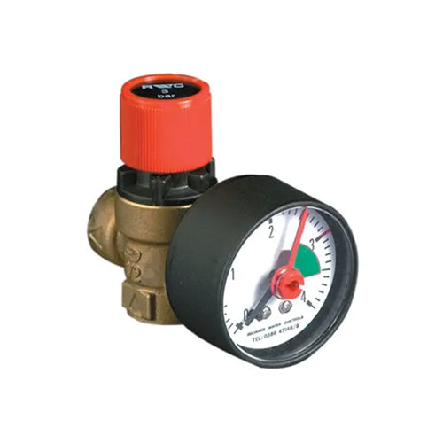 Reliance 101 Series High Capacity Pressure Relief Expansion Valve with Pressure Gauge - 3 Bar - 1/2" FBSP x 1/2" FBSP - PREL103003