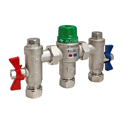 RWC Ausimix TMV3 Thermostatic Mixing Valve 4-in-1 - 22mm - HEAT110785