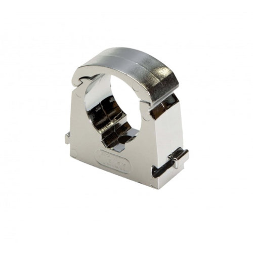 Talon Plastic Pipe Clip Hinged Single - 22mm (Bag of 50) - Chrome - TS22CP/50