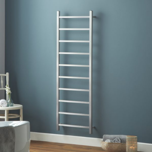 Towelrads Diva Brushed Towel Rail - 1200mm x 500mm - Brushed Stainless Steel - 230001