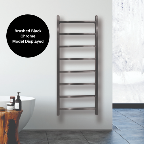 Towelrads Diva Dry Electric Towel Rail - 800mm x 500mm - Polished Black Chrome - 231004