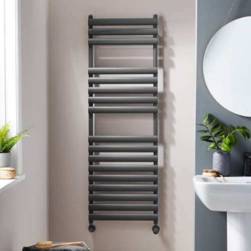 Towelrads Dorney Towel Rail - 1200mm x 500mm - Anthracite (Textured) - 120870