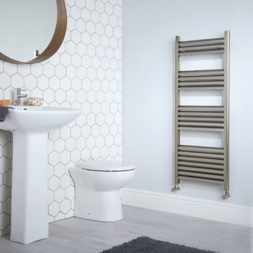 Towelrads Eton Towel Rail - 1000mm x 300mm - Brushed Aluminium - 136051