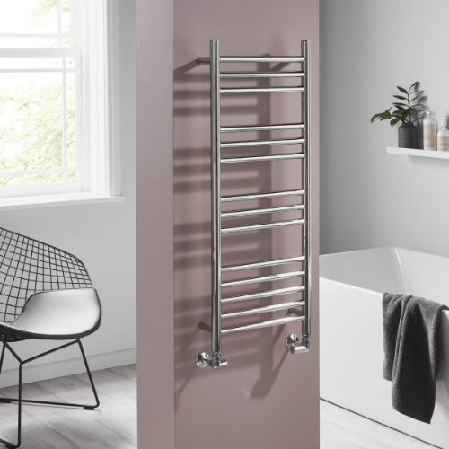 Towelrads Eversley Towel Rail - 1200mm x 400mm - Polished Stainless Steel - 136028