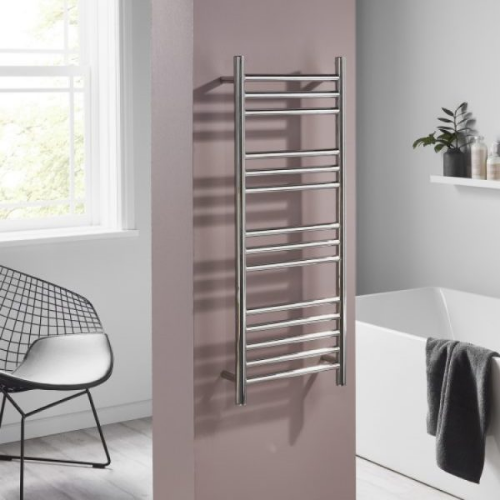 Towelrads Eversley Dry Electric Towel Rail - 800mm x 500mm - Brushed Stainless Steel - 231022