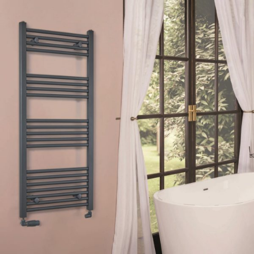 Towelrads Independent Towel Rail - 1200mm x 400mm - Anthracite - 210085