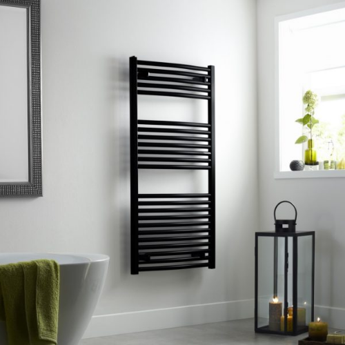 Towelrads Pisa Straight Towel Rail - 1600mm x 400mm - Black - 170007